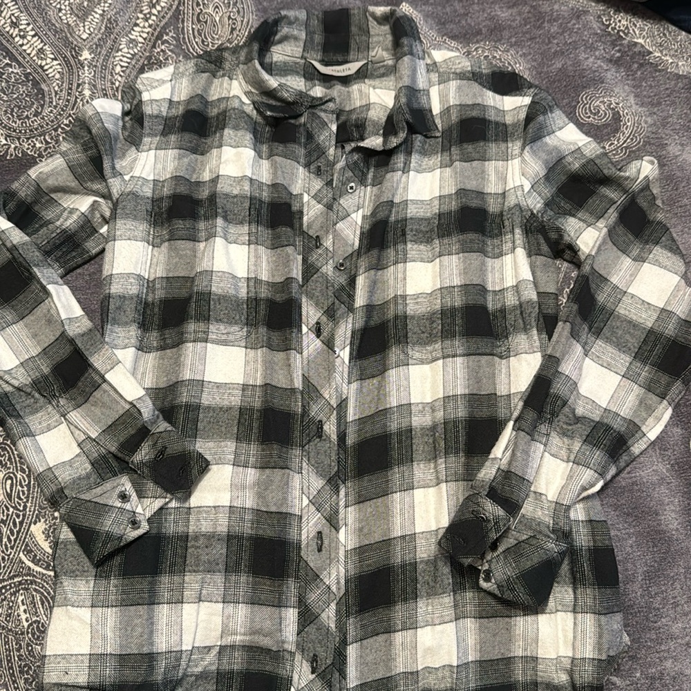 Athleta plaid shirt M